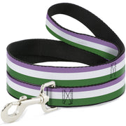Dog Leash - Flag Genderqueer Lavender/White/Green