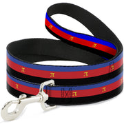 Dog Leash - Flag Polyamorous Pi Symbol Blue/Red/Black/Yellow