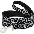 Load image into Gallery viewer, Dog Leash - Floral Pinwheel Black/White
