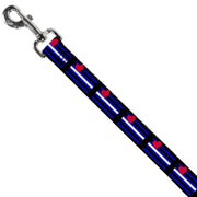 Dog Leash - Flag Leather Black/Blue/Red/White