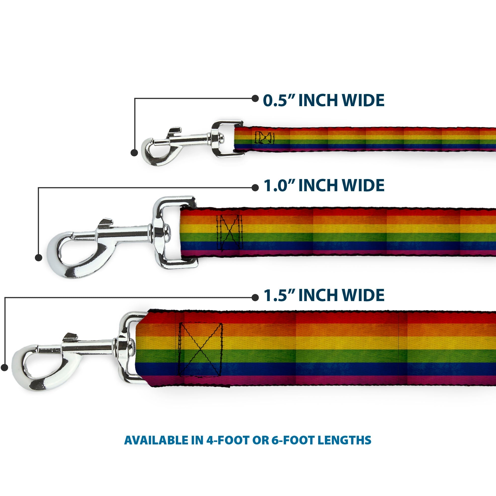Dog Leash - Flag Pride Distressed Rainbow