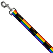 Dog Leash - Flag American Pride Rainbow/Black