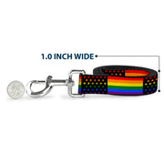 Dog Leash - Flag American Pride Rainbow/Black