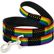 Dog Leash - Flag American Pride Rainbow/Black