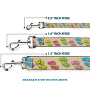 Dog Leash - Flip Flops3 Sand/Multi Color