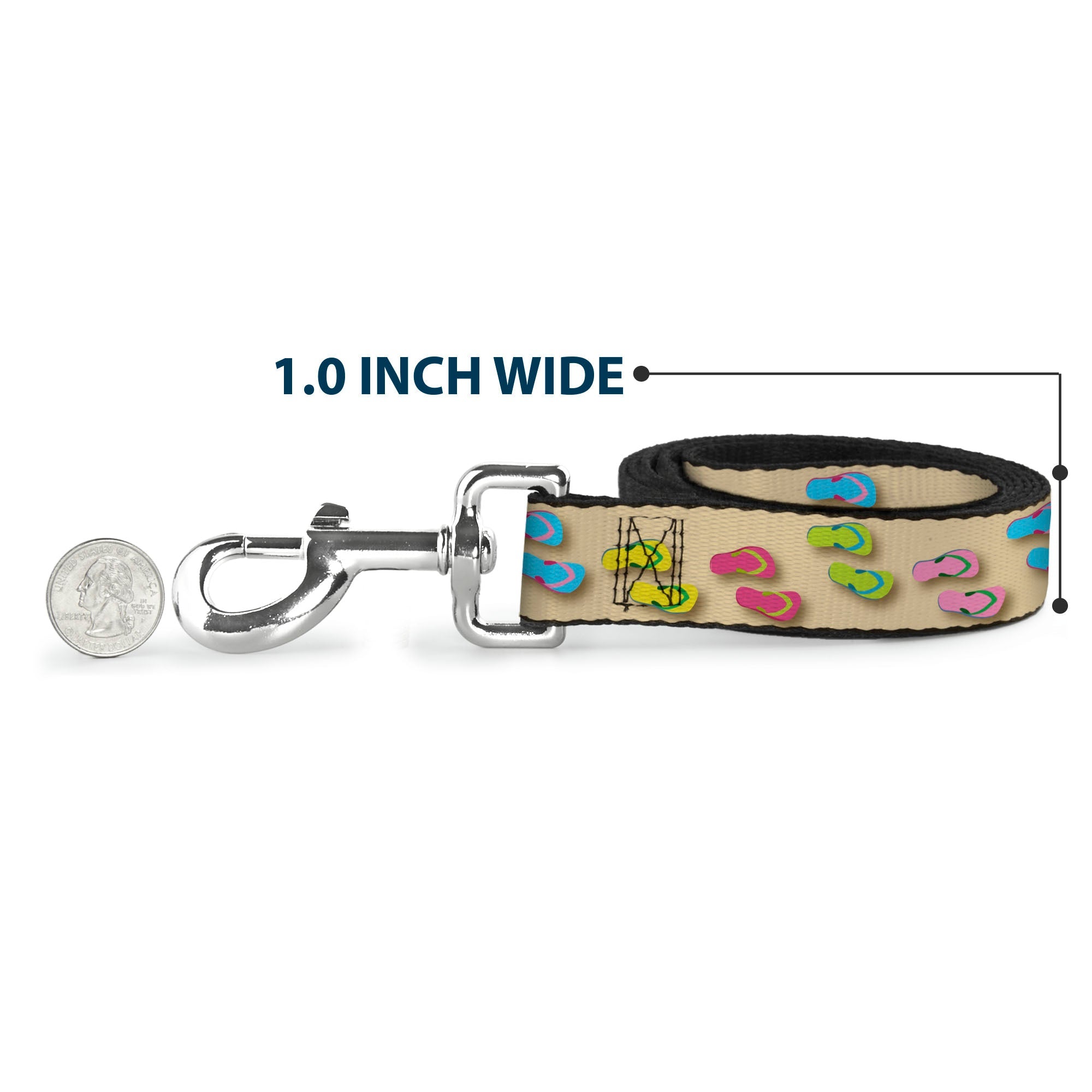 Dog Leash - Flip Flops3 Sand/Multi Color