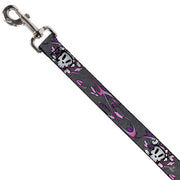 Dog Leash - Girlie Skull Gray