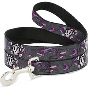 Dog Leash - Girlie Skull Gray