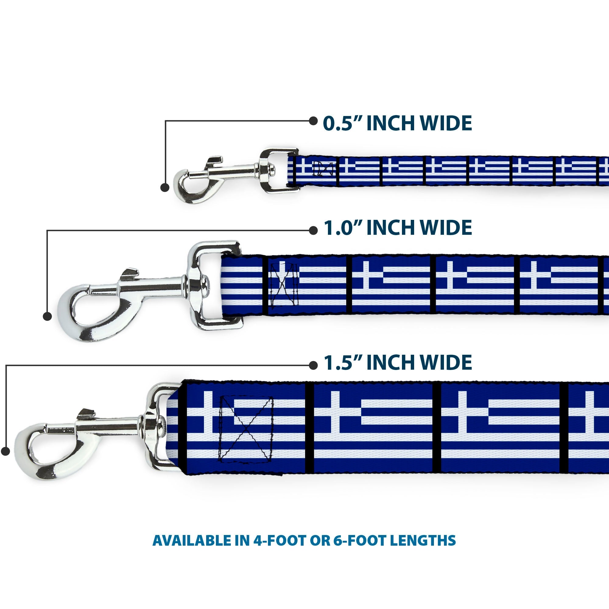 Dog Leash - Greece Flags