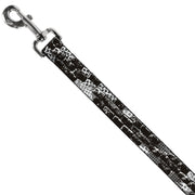 Dog Leash - Grunge Bricks Black/White