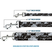 Dog Leash - Grunge Bricks Black/White