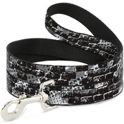 Dog Leash - Grunge Bricks Black/White