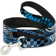 Dog Leash - Grunge Chaos Blue
