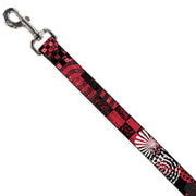 Dog Leash - Grunge Chaos Red