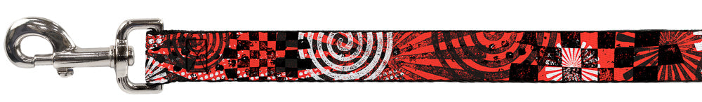 Dog Leash - Grunge Chaos Red