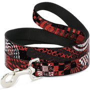 Dog Leash - Grunge Chaos Red