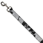 Dog Leash - Grunge Checker Flag Black/White