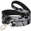 Load image into Gallery viewer, Dog Leash - Grunge Checker Flag Black/White
