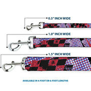 Dog Leash - Grunge Checker Flag Blue/Red