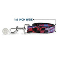 Load image into Gallery viewer, Dog Leash - Grunge Checker Flag Blue/Red
