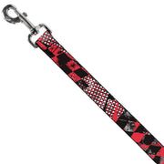 Dog Leash - Grunge Checker Flag Red