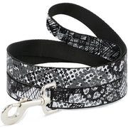 Dog Leash - Grunge Gears Black/White