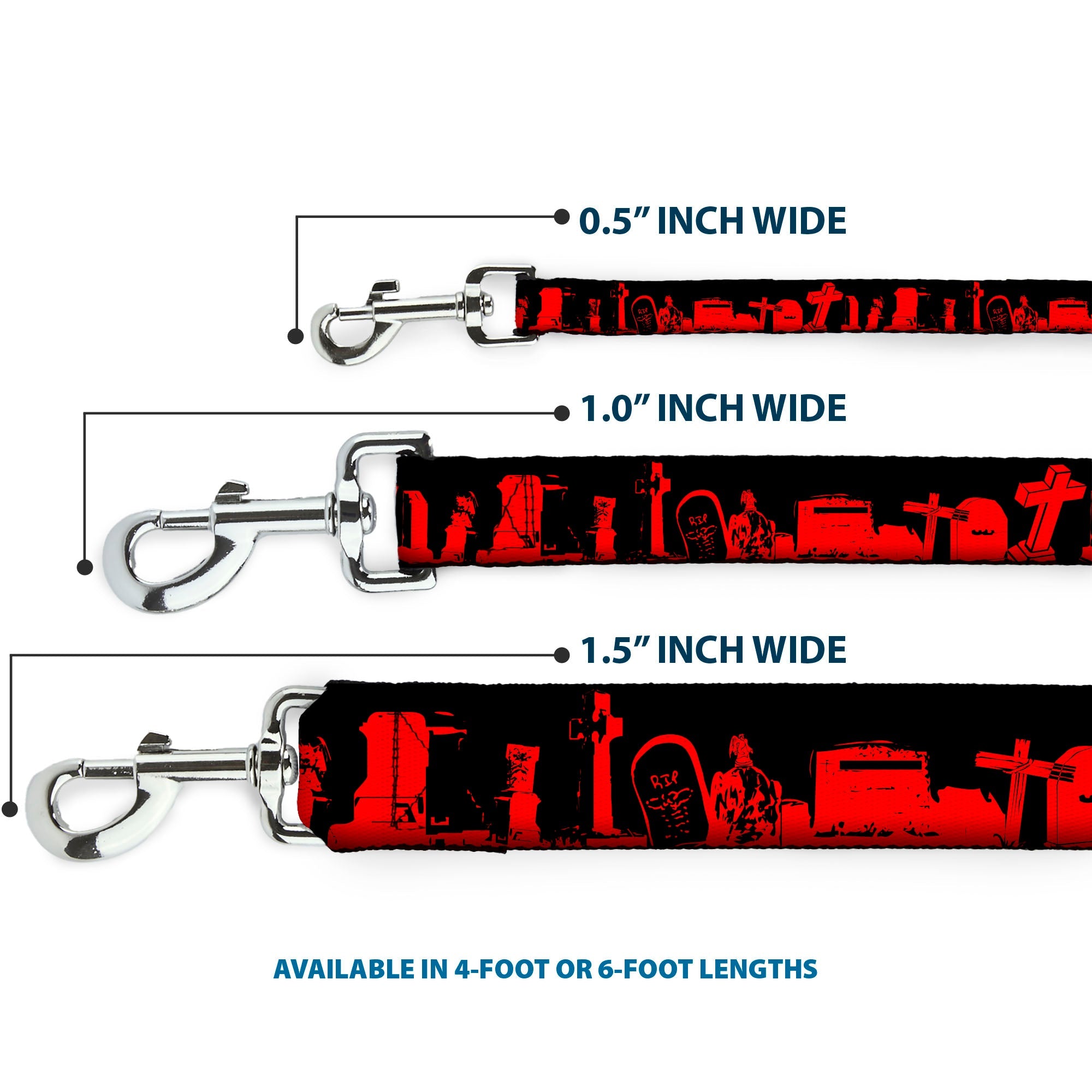 Dog Leash - Graveyard Black/Red