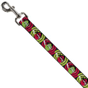 Dog Leash - Green & Red Dragons Smoking Gray