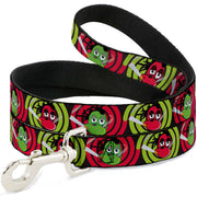 Dog Leash - Green & Red Dragons Smoking Gray