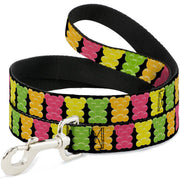 Dog Leash - Gummy Bears Cartoon Black/Red/Yellow/Green