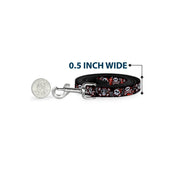 Dog Leash - Girlie Skull Black/Red