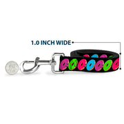 Dog Leash - Glaze Donut Expressions Black