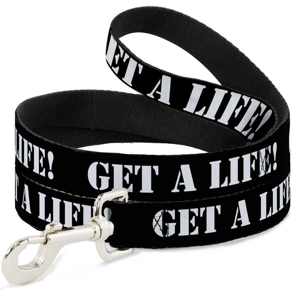 Dog Leash - GET A LIFE! Black/White