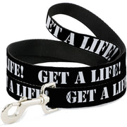 Dog Leash - GET A LIFE! Black/White