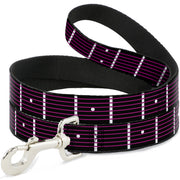 Dog Leash - Guitar Neck Black/White/Pink
