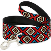 Dog Leash - Geometric1 Black/Red/Tan/Brown/Baby Blue