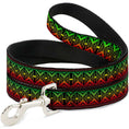 Load image into Gallery viewer, Dog Leash - Geomteric2 Black/Red/Yellow/Green
