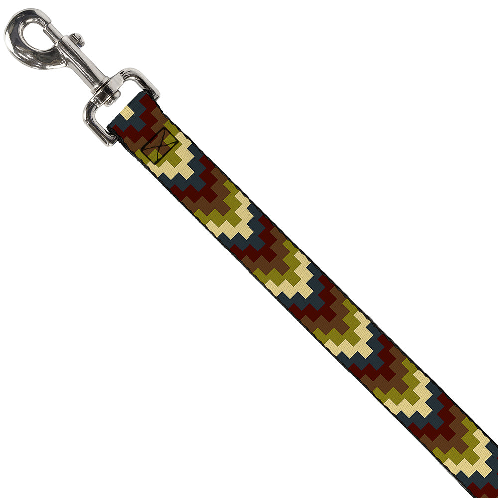 Dog Leash - Geometric4 Tan/Blue/Wine/Brown/Olive