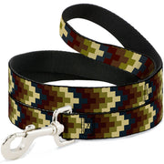 Dog Leash - Geometric4 Tan/Blue/Wine/Brown/Olive