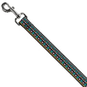 Dog Leash - Geometric5 Gray/Teal/White/Pink/Yellow