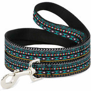 Dog Leash - Geometric5 Gray/Teal/White/Pink/Yellow
