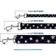 Dog Leash - Glowing Stars in Space Black/Purple/White