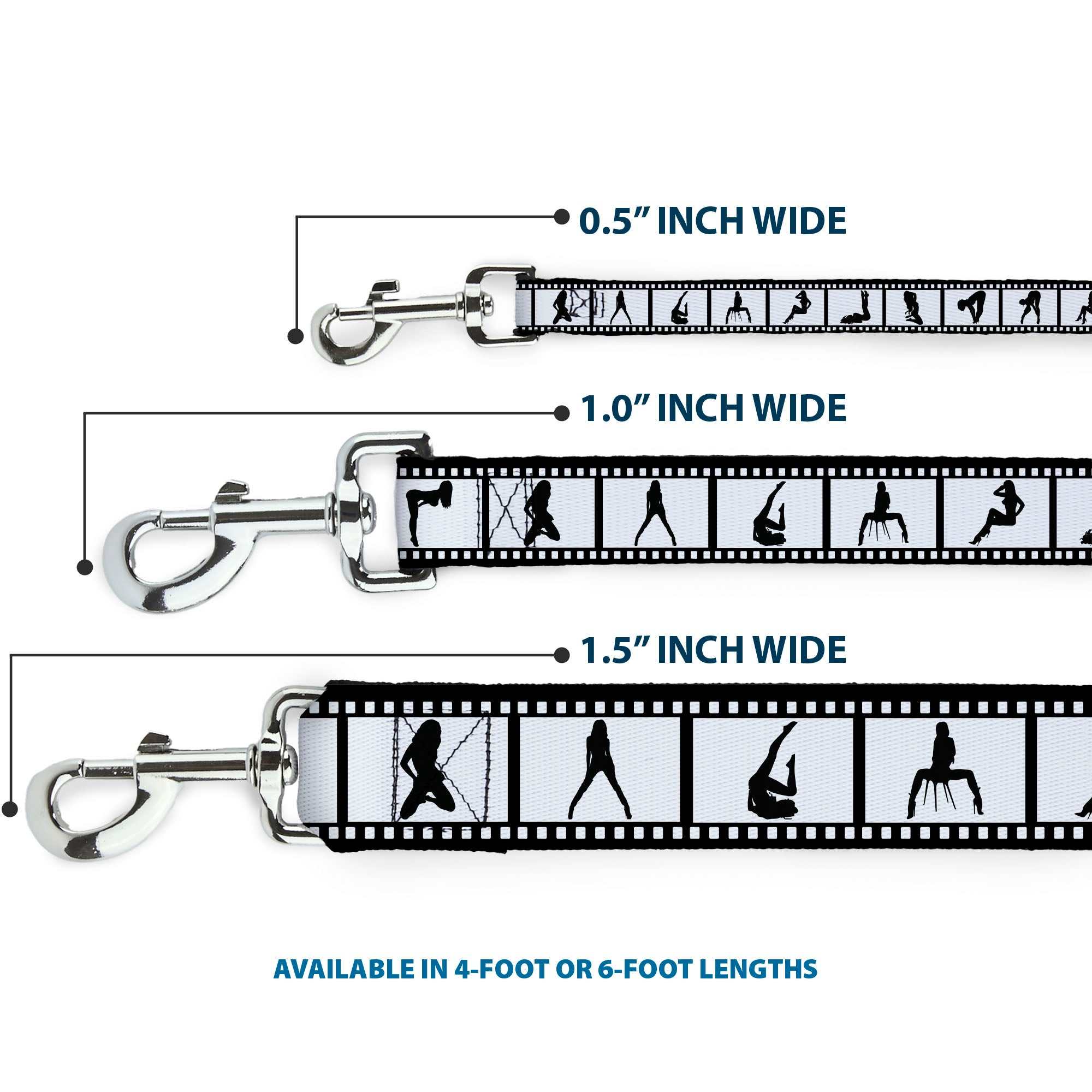 Dog Leash - Girls Posing Film Strip White/Black