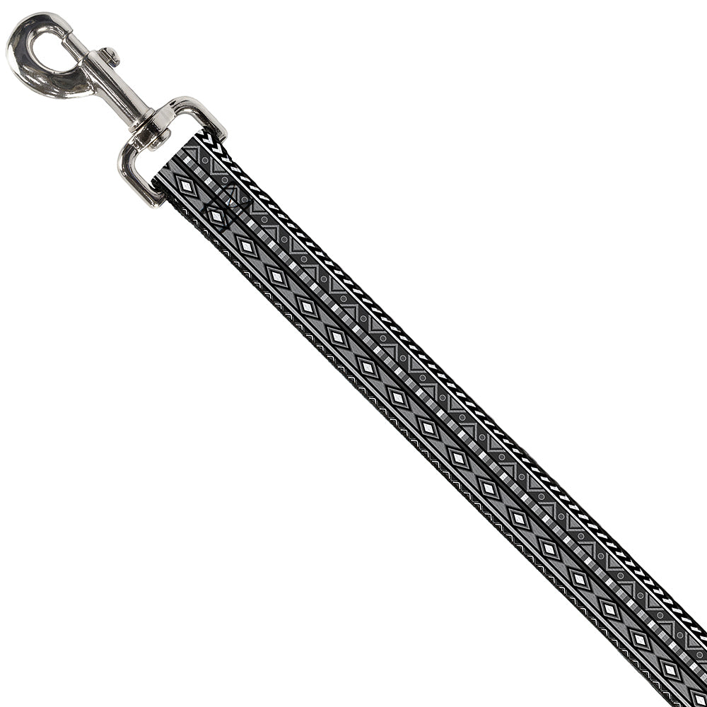 Dog Leash - Geometric5 Grays/Black/White