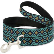 Dog Leash - Geometric6 Navy/Turquoise/Gold