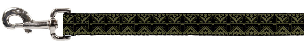 Dog Leash - Geometric7 Black/Olive
