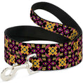 Load image into Gallery viewer, Dog Leash - Geometric Sunburst Black/Pink/Yellow/Blue
