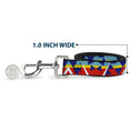 Load image into Gallery viewer, Dog Leash - Geometric Triangles/Stripe Red/White/Blues/Yellow
