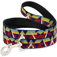 Load image into Gallery viewer, Dog Leash - Geometric Triangles/Stripe Red/White/Blues/Yellow
