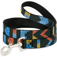 Load image into Gallery viewer, Dog Leash - Geometric8 Charcoal/Orange/Gold/Blue
